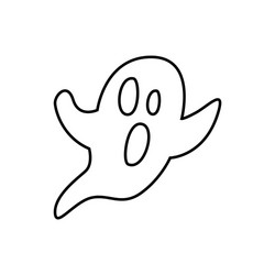 halloween ghost hand drawn line icon on white vector image