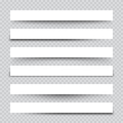 set of white blank paper scraps with shadows page vector image