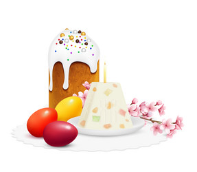 orthodox easter realistic composition vector image