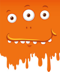 orange monster face dripping vector image