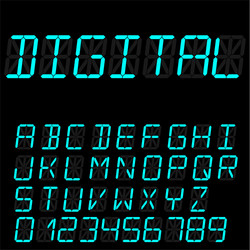 Digital font sign retro alphabet vector