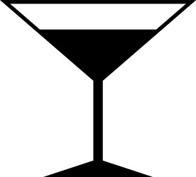 Martini glass the black color icon vector