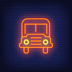 school bus neon sign vector image