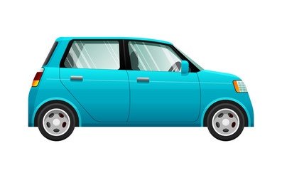 transport of small blue automobile vector image