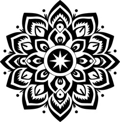 mandala - minimalist and simple silhouette vector image