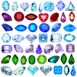 set of precious stones vector image