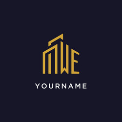 We initial monogram with building logo design vector