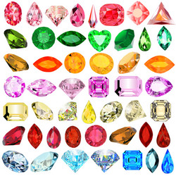 set of precious stones vector image