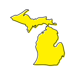 simple outline map of michigan is a state vector image