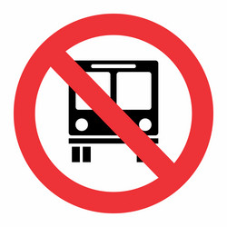 no bus traffic sign vector image