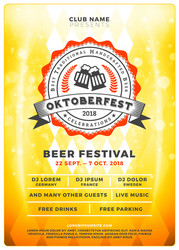 oktoberfest beer festival celebration typography vector image