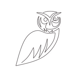 one line design silhouette of owl hand drawn bird vector image