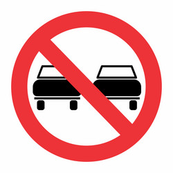 No overtaking traffic sign vector