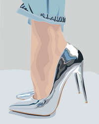 silver shoes fashion luxury style vector image