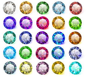 Set of precious stones different colors vector