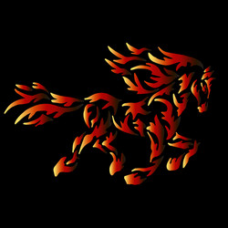 Fire horse tattoo vector