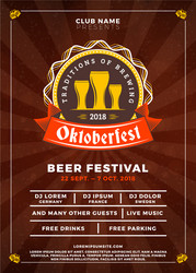 oktoberfest beer festival celebration typography vector image