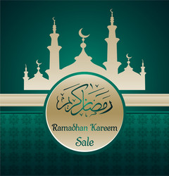 Ramadan kareem sale with mosque vector