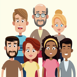 Group people members family vector