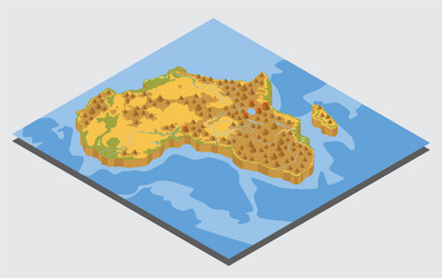 Flat 3d isometric africa map constructor elements vector