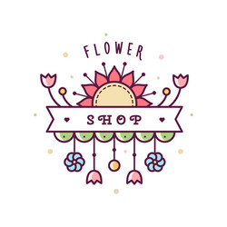 flower shop logo vector image