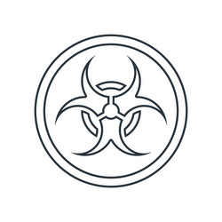 biohazard sign in linear style vector image