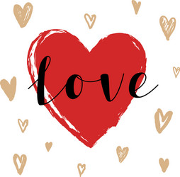 hand drawn love and heart vector image