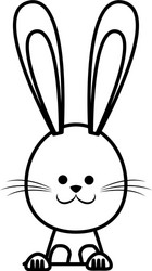 cute easter bunny funny animal line vector image