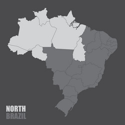 brazil north region map vector image