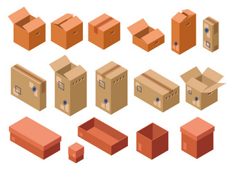 isometric shipping package cardboard box vector image