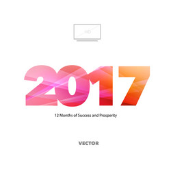 happy new year 2017 red orange digits background vector image