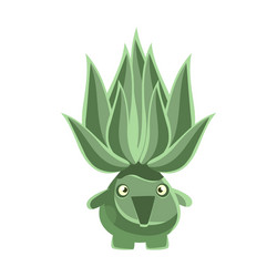 Green laughing succulent emoji cartoon emotions vector