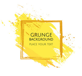 yellow hand paint artistic dry brush stroke grunge vector image