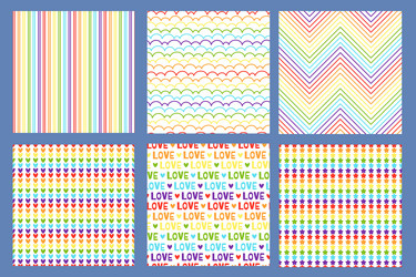 seamless pride pattern rainbow gradient lines vector image