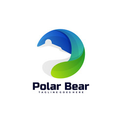 logo polar bear gradient colorful style vector image