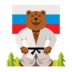 russian bear humor concept flat style vector image