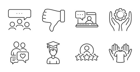 human rating dislike hand and student icons set vector image