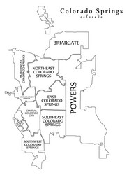 Modern city map - colorado springs co vector