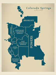 Modern city map - colorado springs co vector