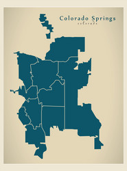 Modern city map - colorado springs co vector