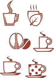 tea and coffee symbols vector image