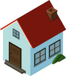 3d design for small house with red roof vector