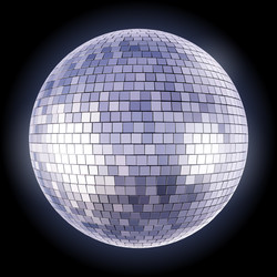 bluish disco ball isolated on dark background vector image