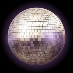 golden disco ball isolated on dark background vector image