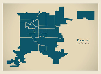 modern city map - denver colorado of the usa vector image