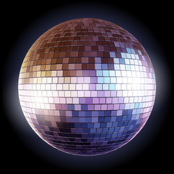 disco ball isolated on dark background vector image