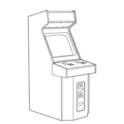 arcade cabinet or machine in outline style vector image