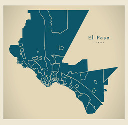 Modern city map - el paso texas of the usa vector