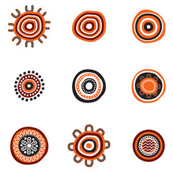 aboriginal art dots painting icon logo design vector image