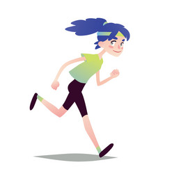 Blue-haired girl running vector